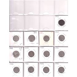 Estate Lot of 1922-2019 Canada 5-cent Collection in Black Binder. You will receive all dates with va