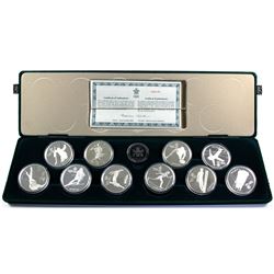 *Complete 10-coin Proof set of the 1988 Calgary Olympics in original Mint Packaging with C.O.A's. Se