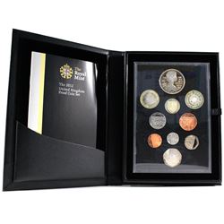 2012 United Kingdom 10-coin Proof Set. Comes only in the black folder, missing outer box (Some coins