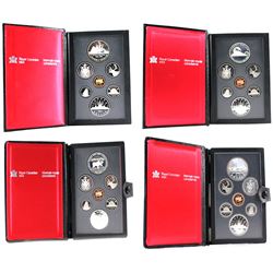 1984-1987 Canada Proof Double Dollar Sets (Silver dollars are toned except for 1984). 4pcs