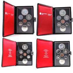 1977-1980 Canada Specimen Double Dollar Sets (Silver dollars are toned except for 1977). 4pcs