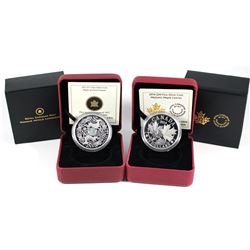 2012 Canada $15 Maple Hologram - Maple of Good Fortune & 2014 $20 Majestic Maple Leaves Fine Silver