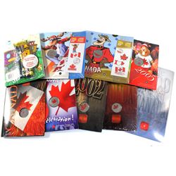 Group Lot 9x Royal Canadian Mint colorized Canada Day Commemorative 25-cent in original holder. Lot