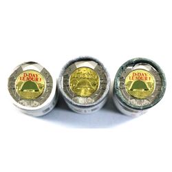 2019 Canada Special Wrap $2 D-Day Commemorative Rolls of 25pcs - Non-Coloured & 2x Coloured. 3pcs