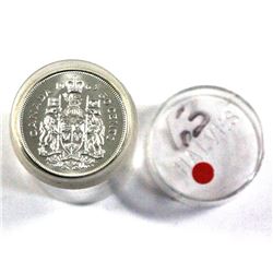 1963 Canada Silver 50-cent roll of $10 Face (20pc) in plastic tube. Coins are all UNC to BU conditi