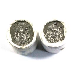 1991 & 1994 Canada 50-cent Original Rolls of 25pcs (Writing on 1994). 2 rolls