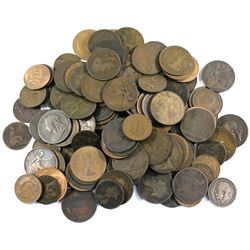 *Group Lot of Great Britain Mixed Date 1/2 Pennies and Pennies. 125pcs