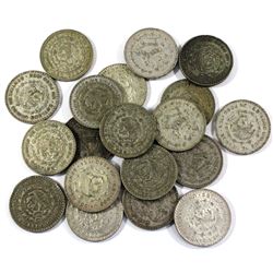 Lot of Mexico Silver 1 Peso Coins. 19pcs