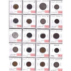 1875-1973 Germany Coinage in Plastic Page. 20pcs