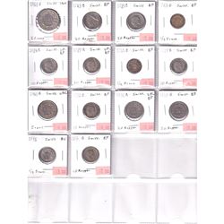 1906-1976 Switzerland Coinage in Plastic Page. 14pcs