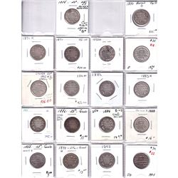 Estate lot of 18x Different Victorian 25-cent from 1858-1894! 18pcs