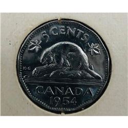 1954 Canadian 5 Cent Coin