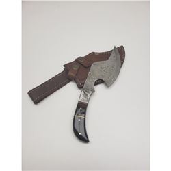Wood And Steel Damascus Hatchet Full Tang