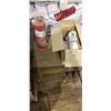 Image 1 : EXTINGUISHER, WOODEN TABLE, BOX OF METAL HALIDE LIGHT BULBS, WORLPOOL SYSTEM 200 FRINDGE,