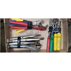 ASSORTED PLIERS, TINSNIPS, VICE GRIPS