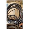 Image 2 : ON PALLET OF MMISC TIRES, FLOOR JACK, BANDING MATERIL, TOOLS, 220V SINGLE PHASE X CORD
