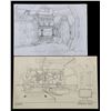 Image 1 : Lot #22 - ALIENS (1986) - Hand-Drawn Ron Cobb Colony Air Lock and Operating Room Concept Sketches