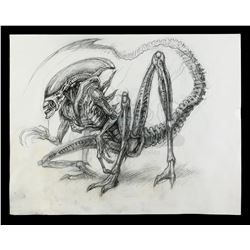 Lot #36 - ALIEN: RESURRECTION (1997) - Large Hand-Drawn Xenomorph Concept Sketch