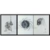 Image 1 : Lot #45 - AVP: ALIEN VS PREDATOR (2004) - Set of Three Hand-Illustrated Yautja Designs