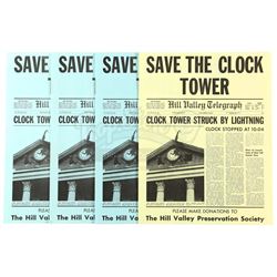 Lot #83 - BACK TO THE FUTURE (1985) - Set of Four Save the Clock Tower Flyers