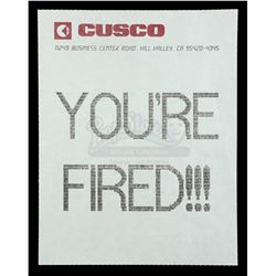 Lot #88 - BACK TO THE FUTURE PART II (1989) - Marty McFly's (Michael J. Fox) Termination Fax