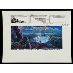 Lot #169 - CLOSE ENCOUNTERS OF THE THIRD KIND (1977) - Hand-Painted George Jenson Landing Site Illus