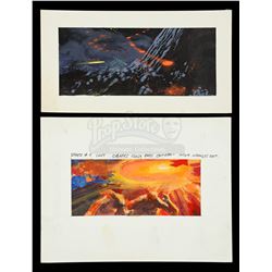 Lot #170 - CLOSE ENCOUNTERS OF THE THIRD KIND (1977) - Pair of Hand-Painted Visual Effects Concept I