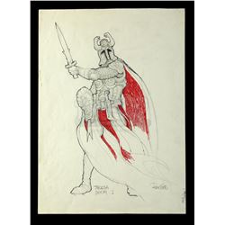 Lot #178 - CONAN THE BARBARIAN (1982) - Hand-Drawn Ron Cobb Thulsa Doom Concept Sketch
