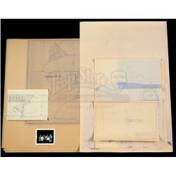 Lot #229 - E.T. THE EXTRA-TERRESTRIAL (1982) - E.T.'s Spaceship Blueprints with Crew Photo