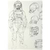 Image 5 : Lot #232 - EVENT HORIZON (1997) - Hand-Drawn John Mollo Spacesuit Concept Sketches and Photographs