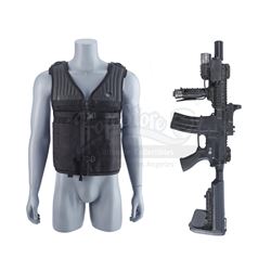 Lot #239 - THE EXPENDABLES 2 (2012) - Barney Ross' (Sylvester Stallone) Tactical Vest and Stunt Rifl