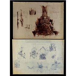 Lot #307 - GOONIES, THE (1985) - Bone Organ Brownline and Blueline Artwork by Jack Johnson