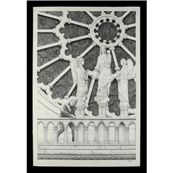 Lot #347 - HUNCHBACK OF NOTRE DAME, THE (1923) - Hand-Drawn Quasimodo (Lon Chaney) Cathedral Poster 