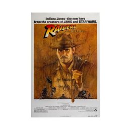Lot #354 - RAIDERS OF THE LOST ARK (1981) - One-Sheet Release Poster Signed by Harrison Ford