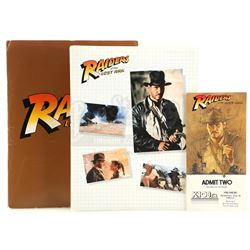 Lot #355 - RAIDERS OF THE LOST ARK (1981) - Press Kit, Cast and Crew Ticket, and Third Draft Script