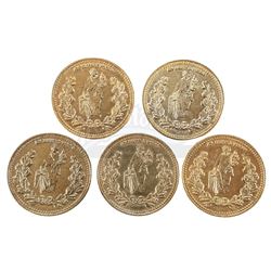 Lot #405 - JOHN WICK: CHAPTER 3 - PARABELLUM (2019) - Set of Five High Table Currency Coins