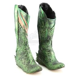 Lot #532 - POWER RANGERS (2017) - Pair of Rita Repulsa's Corrupted Green Power Boots