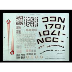 Lot #638 - STAR TREK: THE MOTION PICTURE (1979) - Production-Made Enterprise Decal Sheet