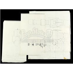 Lot #681 - STAR WARS: A NEW HOPE (1977) - Pirate Ship (Millennium Falcon) Concept Design Print