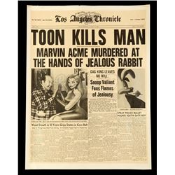 Lot #856 - WHO FRAMED ROGER RABBIT (1988) - Los Angeles Chronicle Newspaper Cover