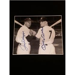 Joe Dimaggio Mickey Mantle Autograph 8X10 Photo W/COA