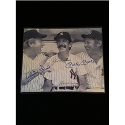 Whitey Ford Mickey Mantle Billy Martin  Autogrpah 8x10 Photo W/COA