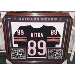 JSA COA Mike Ditka Autograph Framed Jersey
