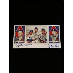 Whitey Ford Mickey Mantle Autograph 5x7 W/COA