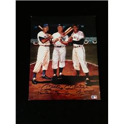 Duke Snider Willie Mays Mickey Mantle Autograph 8x10 Photo W/COA