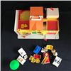 Image 2 : VINTAGE FISHER PRICE PLAYSET w/ GARAGE, BARBER SHOP & POLICE STATION
