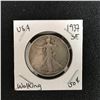 Image 1 : 1937 USA Walking Liberty Silver Half Dollar (San Francisco Minted)