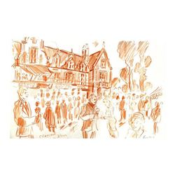 Wayne Ensrud "Soiree at Chateau Cantenac-Brown" Pastel Original Artwork; Hand Signed; COA