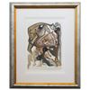 Salvador Dali- Original Color Woodcut on B.F.K. Rives Paper "Inferno 11"