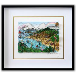 Charles Fazzino- 3D Construction Silkscreen Serigraph "Our Caribbean Vacation"